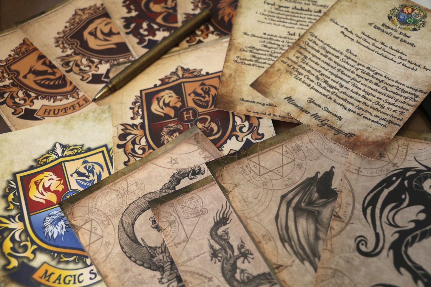 Wizard School Junk Journal Scrapbook Paper For DIY Crafts, Retro Junk Journal Background Paper Pack Supplies