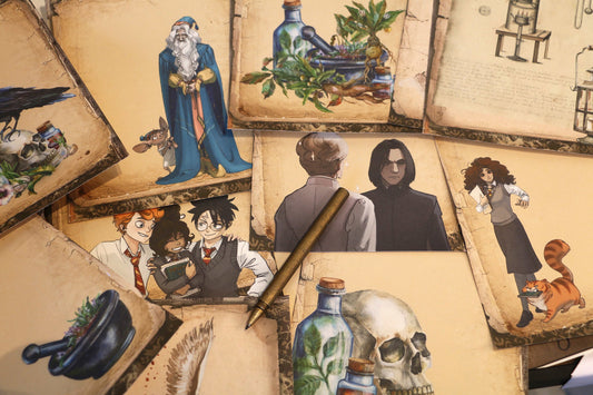 Wizard School Junk Journal Scrapbook Paper For DIY Crafts, Retro Junk Journal Background Paper Pack Supplies