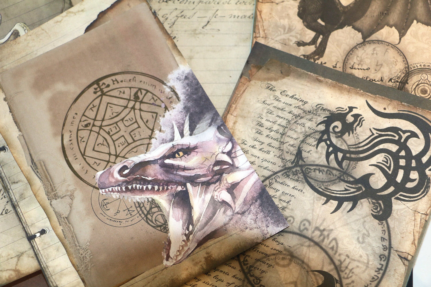 Wizard School Junk Journal Scrapbook Paper For DIY Crafts, Retro Junk Journal Background Paper Pack Supplies