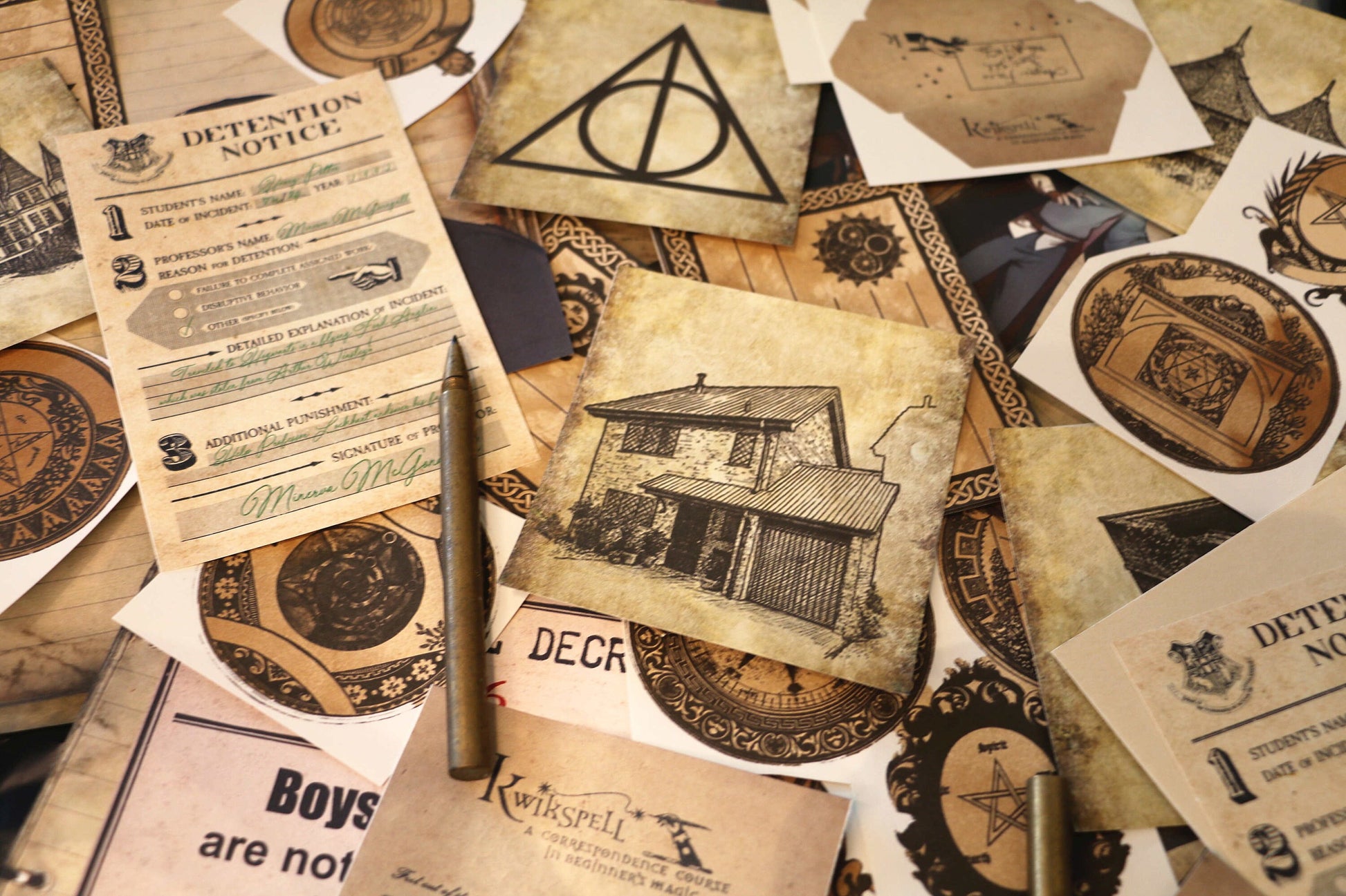 Wizard School Junk Journal Scrapbook Paper For DIY Crafts, Retro Junk Journal Background Paper Pack Supplies