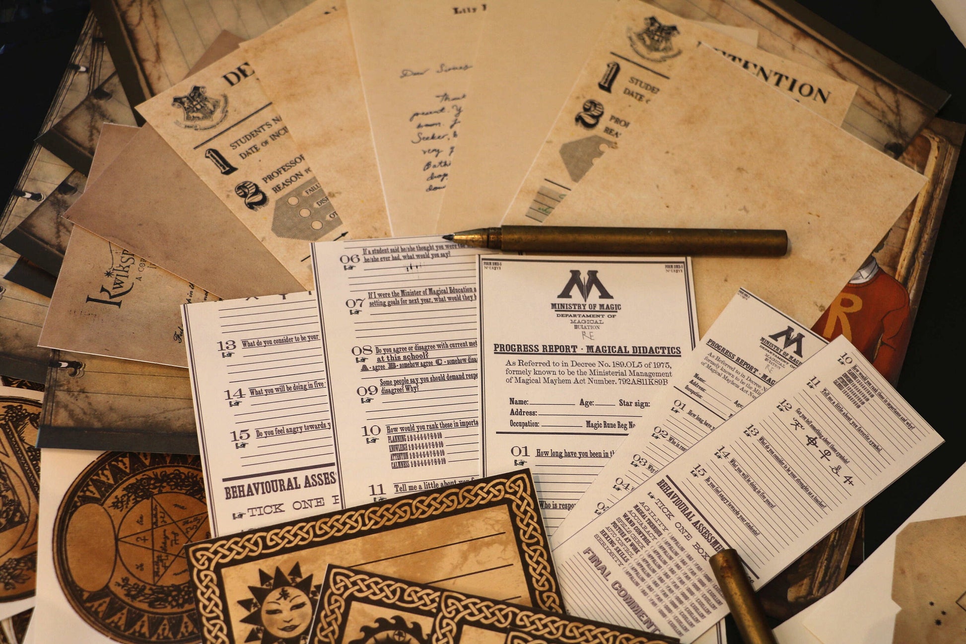 Wizard School Junk Journal Scrapbook Paper For DIY Crafts, Retro Junk Journal Background Paper Pack Supplies