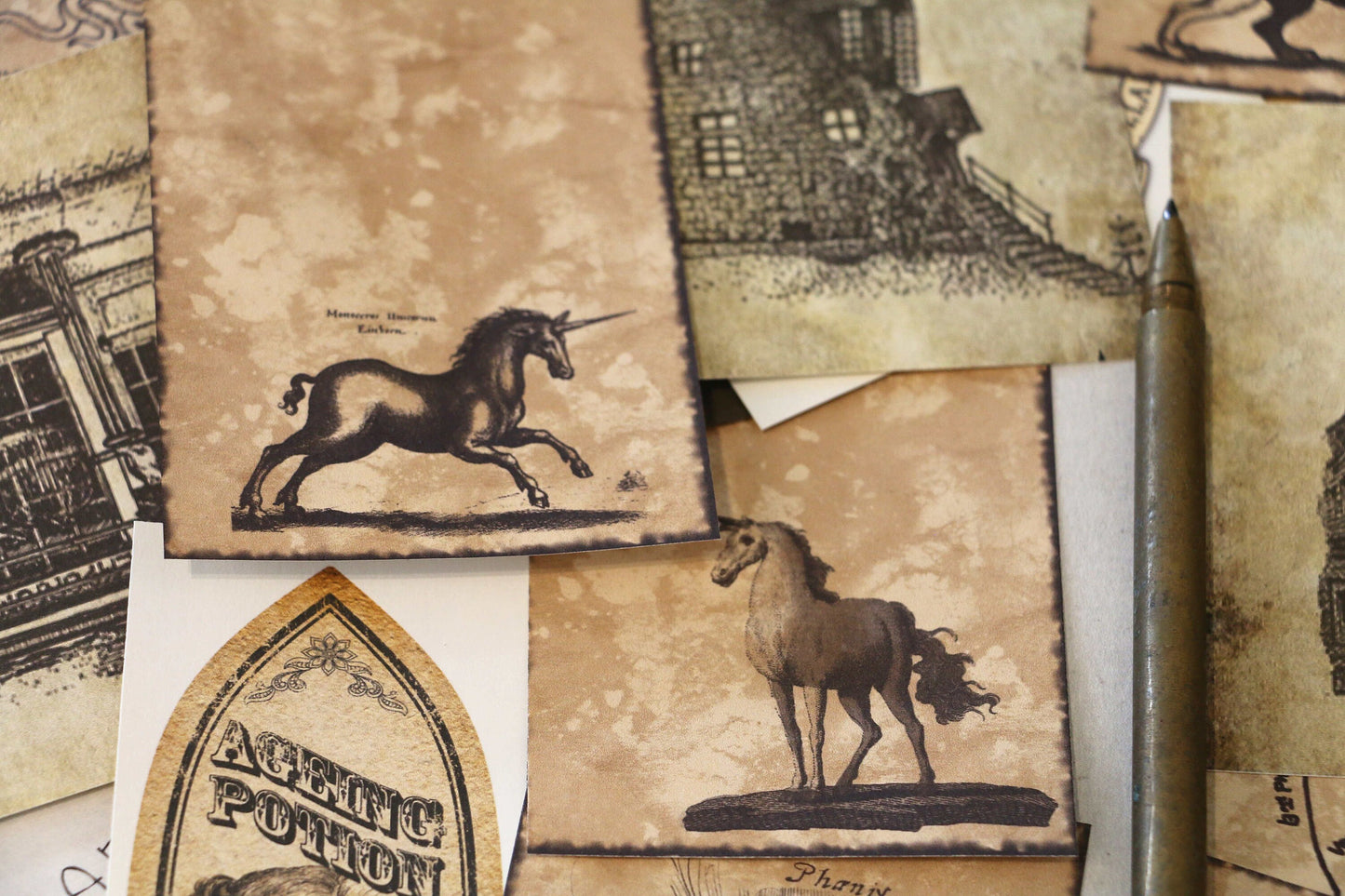 Wizard School Junk Journal Scrapbook Paper For DIY Crafts, Retro Junk Journal Background Paper Pack Supplies