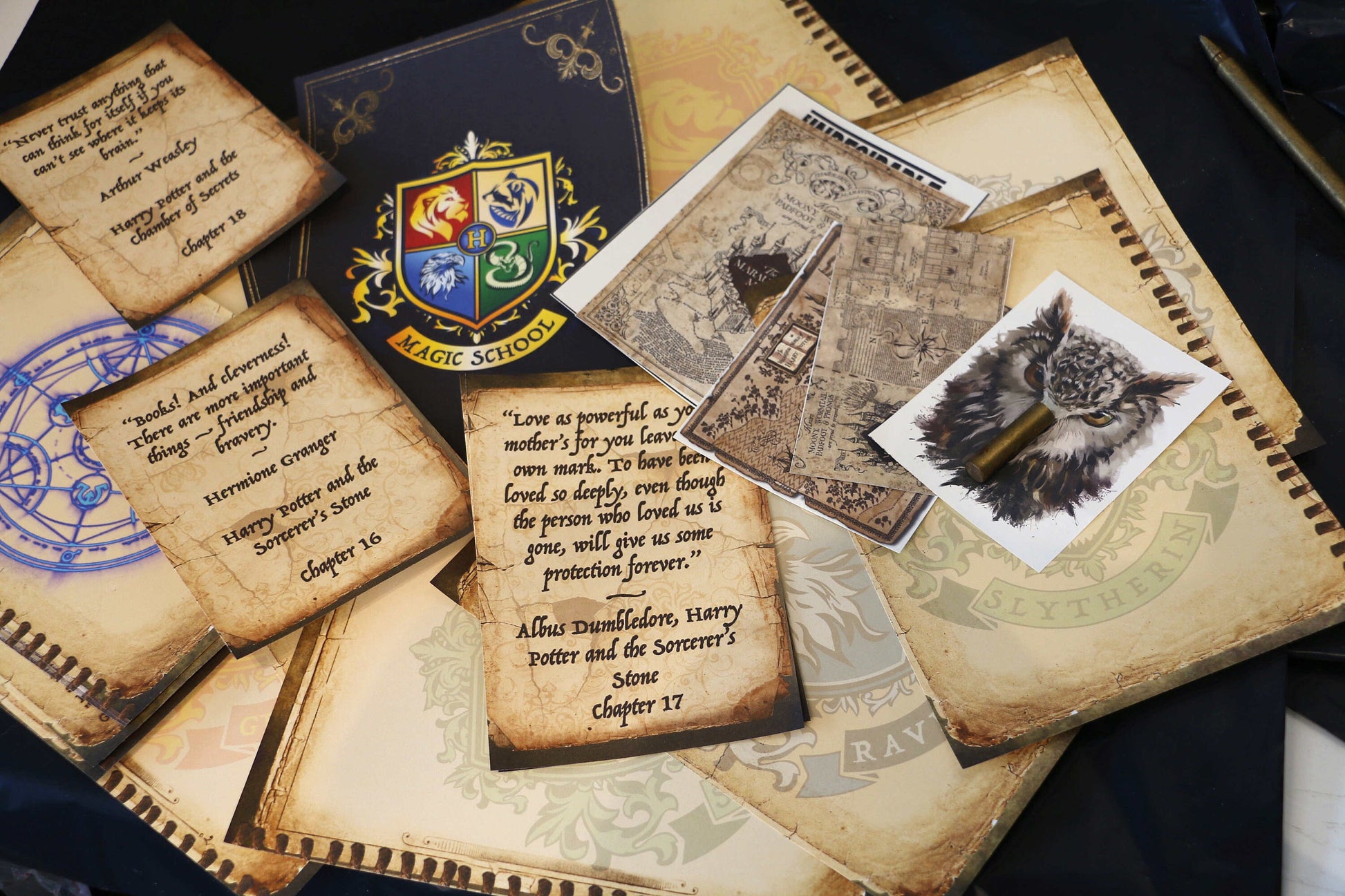 Wizard School Junk Journal Scrapbook Paper For DIY Crafts, Retro Junk Journal Background Paper Pack Supplies