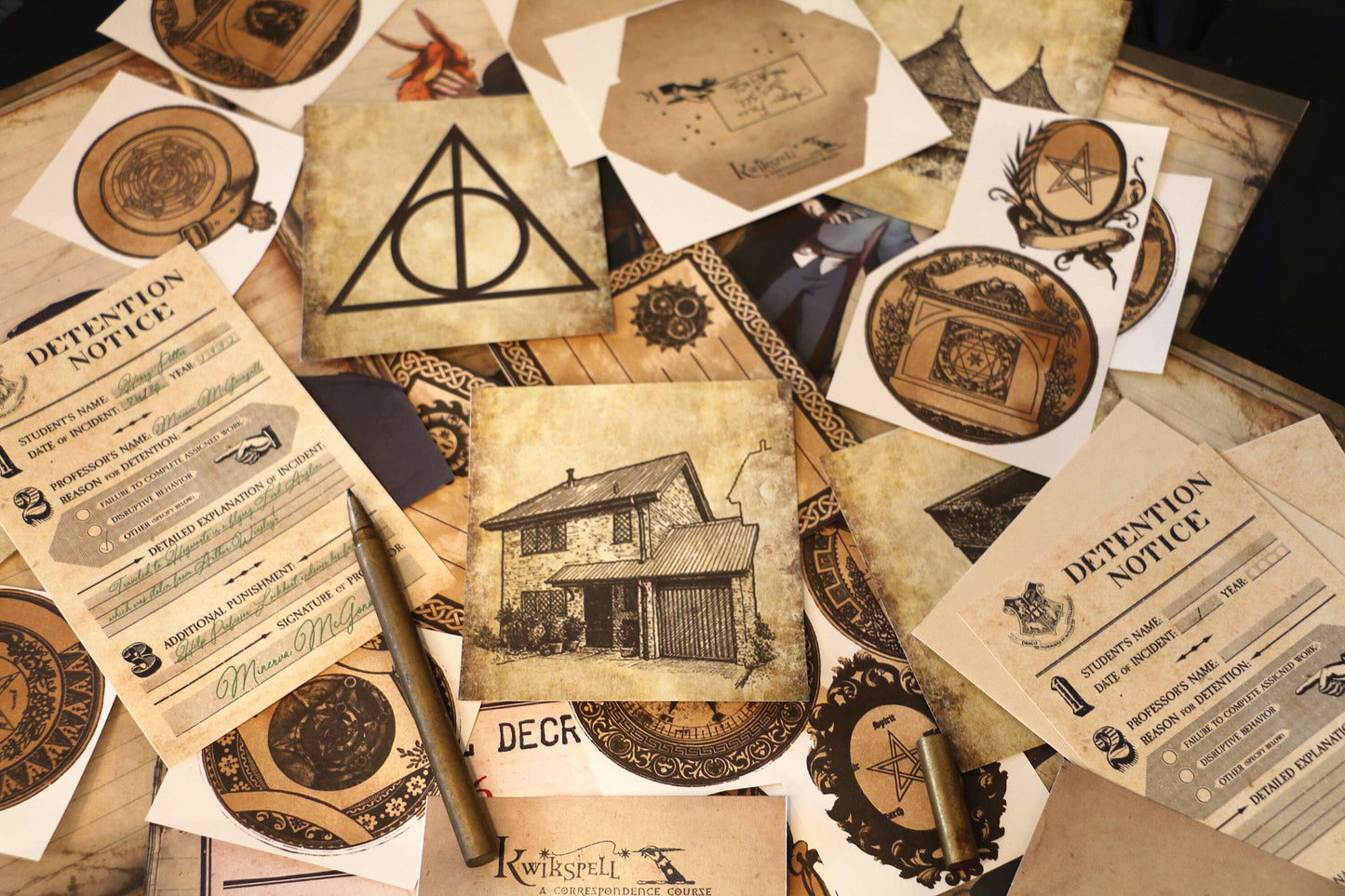 Wizard School Junk Journal Scrapbook Paper For DIY Crafts, Retro Junk Journal Background Paper Pack Supplies