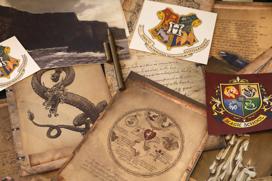 Wizard School Junk Journal Scrapbook Paper For DIY Crafts, Retro Junk Journal Background Paper Pack Supplies