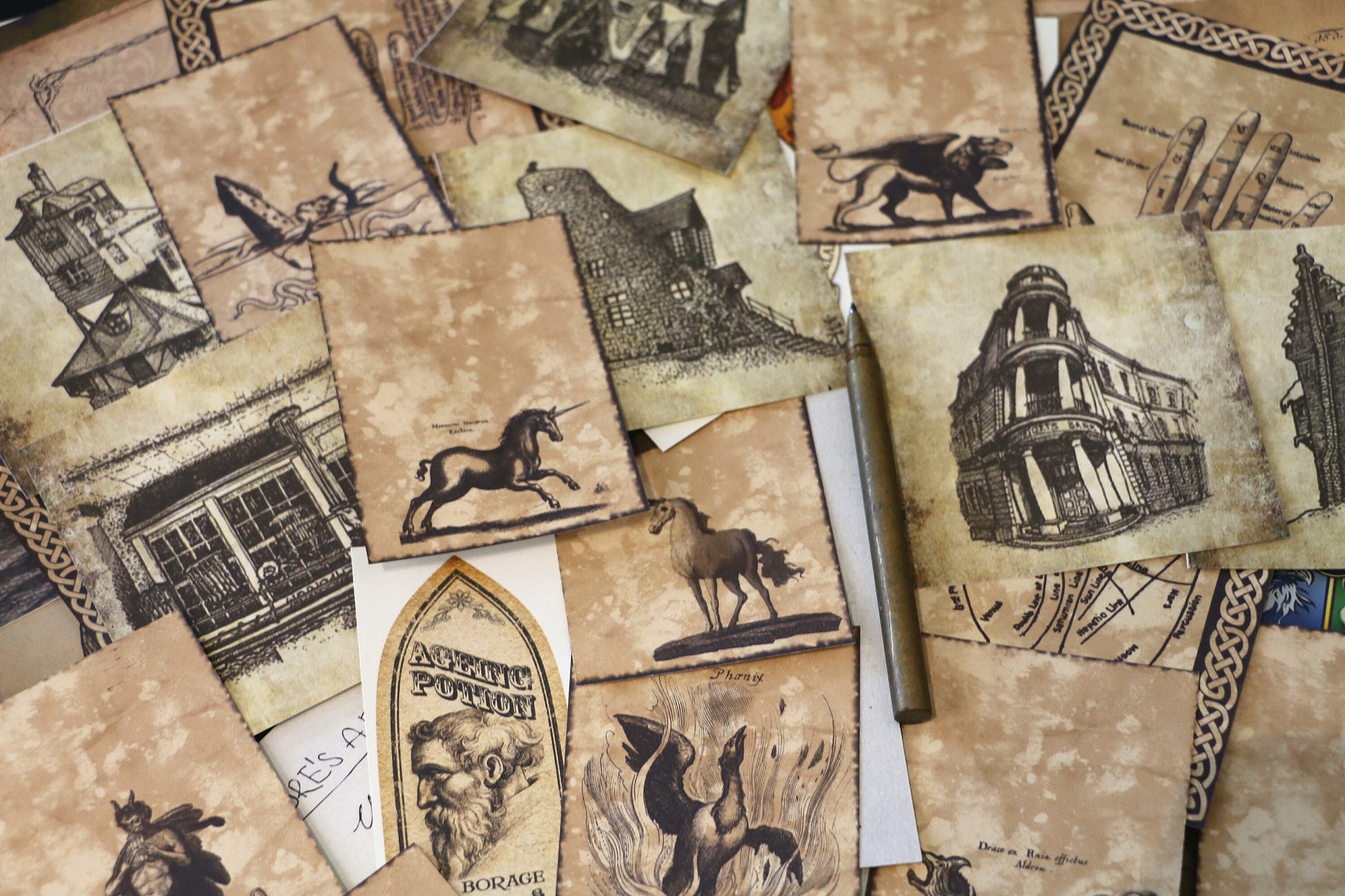 Wizard School Junk Journal Scrapbook Paper For DIY Crafts, Retro Junk Journal Background Paper Pack Supplies